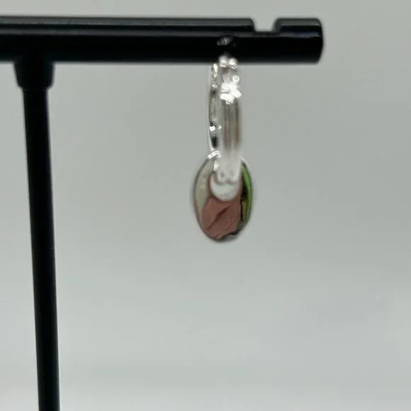 Chaps Silver-Tone Double Hoop Earrings With Dangling Oval Accents For Women - Picture 12 of 14